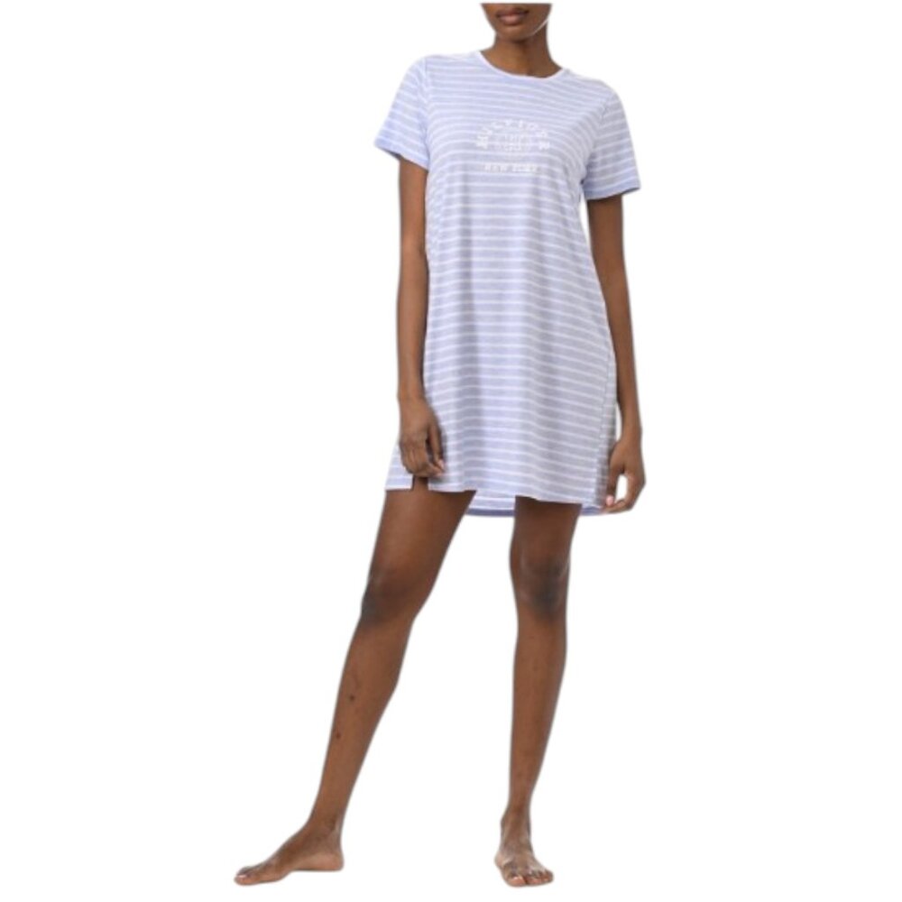 NWT Tommy Hilfiger Women's Printed Short-Sleeve Sleepshirt - Blue